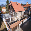 Three-story house in the mountain town of Dospat, Bulgaria