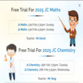 Free Trial for 2025 JC1 and JC2 Maths Classes Limited Spots!