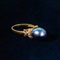 Stunning Tahitian Black Pearl Gold Ring