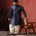 Classic Navy Blue Sherwani for Traditional Vibes