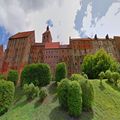 Historic 15th-century granary with a view of the Vistula River